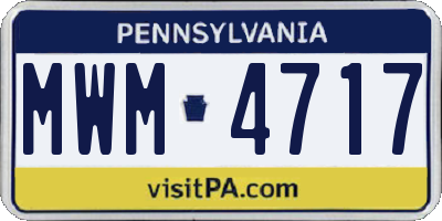 PA license plate MWM4717