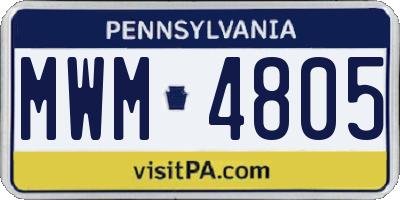 PA license plate MWM4805