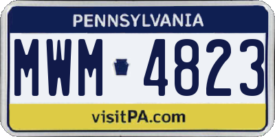 PA license plate MWM4823