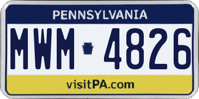 PA license plate MWM4826