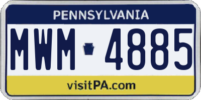 PA license plate MWM4885