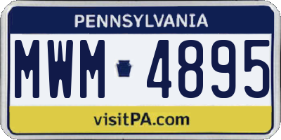 PA license plate MWM4895