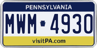 PA license plate MWM4930