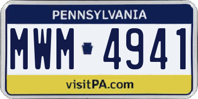 PA license plate MWM4941