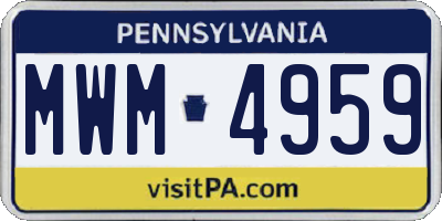 PA license plate MWM4959