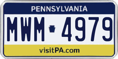 PA license plate MWM4979