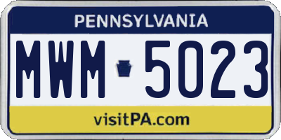 PA license plate MWM5023