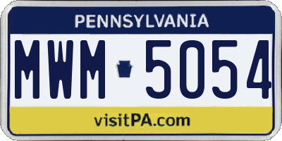 PA license plate MWM5054