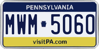 PA license plate MWM5060