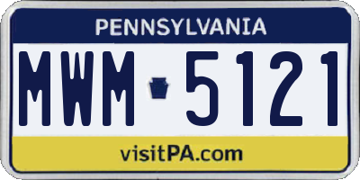 PA license plate MWM5121
