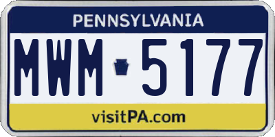 PA license plate MWM5177