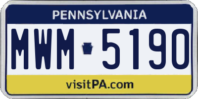PA license plate MWM5190