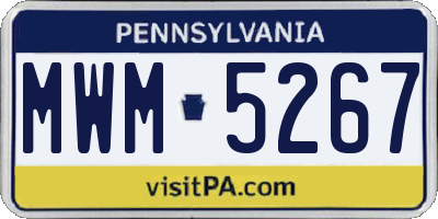 PA license plate MWM5267