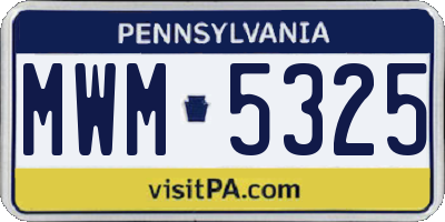 PA license plate MWM5325