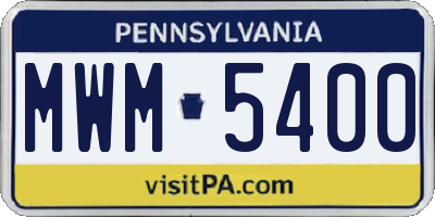 PA license plate MWM5400