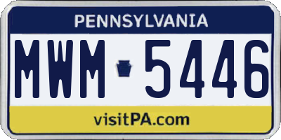 PA license plate MWM5446