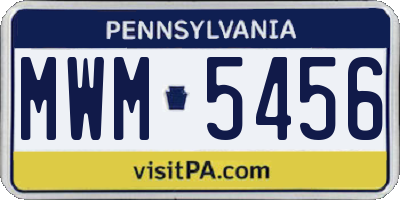 PA license plate MWM5456