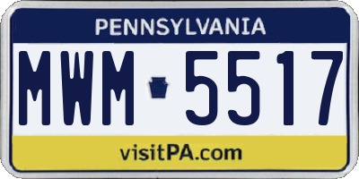 PA license plate MWM5517
