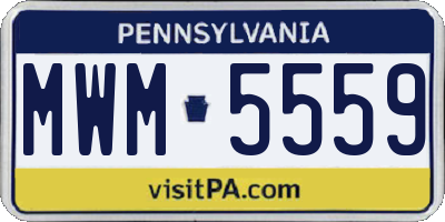 PA license plate MWM5559