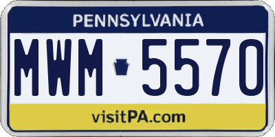 PA license plate MWM5570