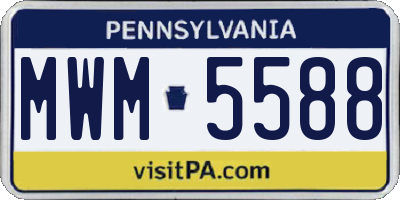 PA license plate MWM5588