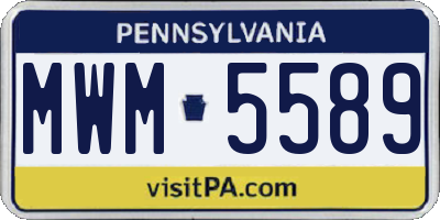 PA license plate MWM5589