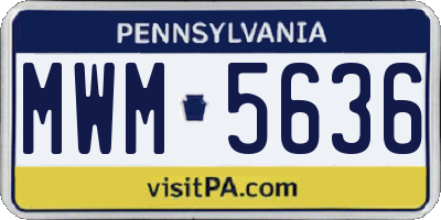 PA license plate MWM5636