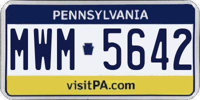 PA license plate MWM5642
