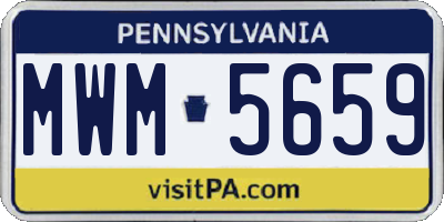 PA license plate MWM5659
