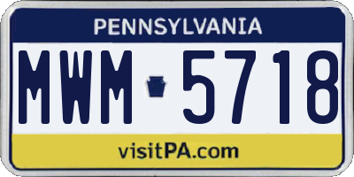 PA license plate MWM5718