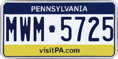 PA license plate MWM5725