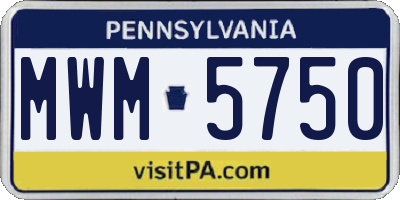 PA license plate MWM5750
