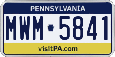 PA license plate MWM5841