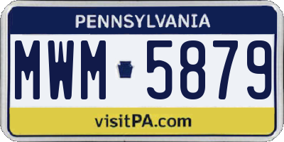 PA license plate MWM5879