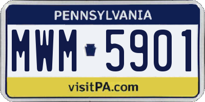 PA license plate MWM5901