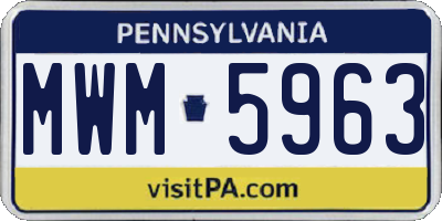 PA license plate MWM5963