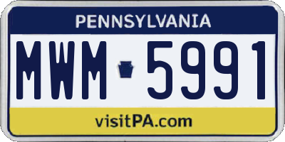 PA license plate MWM5991