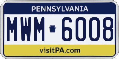 PA license plate MWM6008