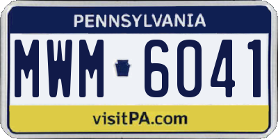 PA license plate MWM6041