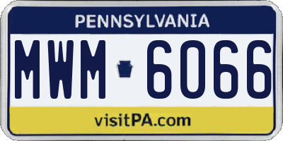 PA license plate MWM6066