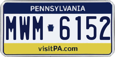 PA license plate MWM6152