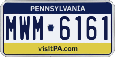 PA license plate MWM6161