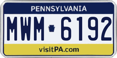 PA license plate MWM6192