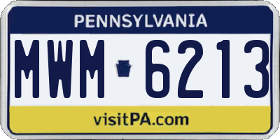 PA license plate MWM6213