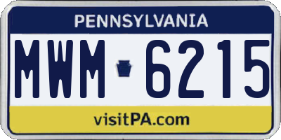 PA license plate MWM6215