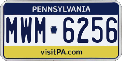 PA license plate MWM6256