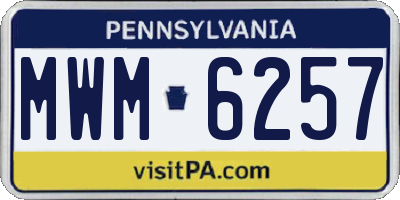 PA license plate MWM6257