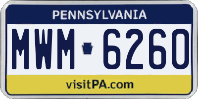PA license plate MWM6260