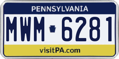 PA license plate MWM6281