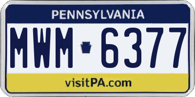 PA license plate MWM6377
